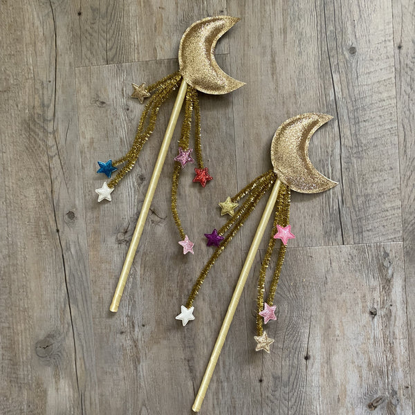 Sparkle Moon Wand with shooting stars