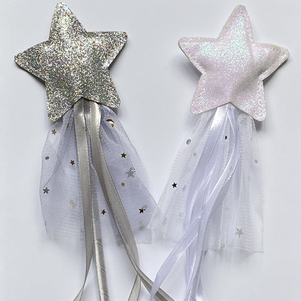 Sparkle Star Wands Silver and White