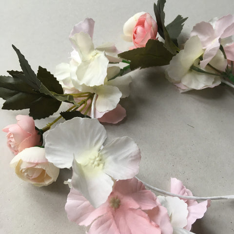 Flower garlands - tea rose/hydrangea